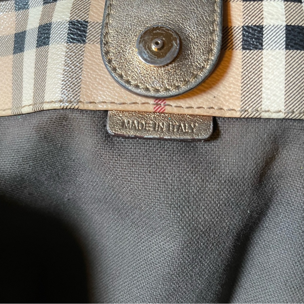 Burberry Tan and Black Plaid Tote Bag - Picture 3 of 15